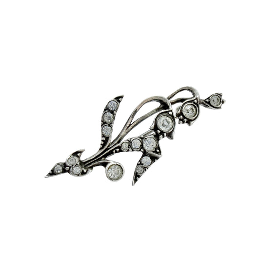 Vintage 1940s. Solid Silver Paste Flower Brooch.
