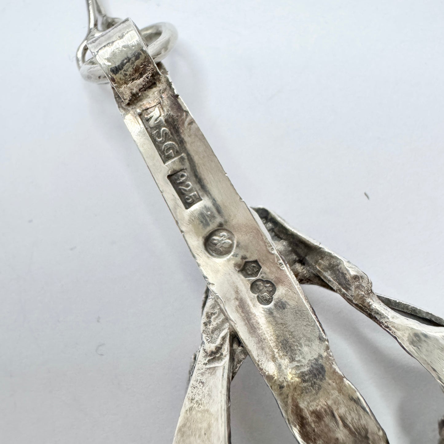 Galleri 3 Stig Nolin, Sweden 1970s. Large Brutalist Stelring Silver Pendant Necklace.