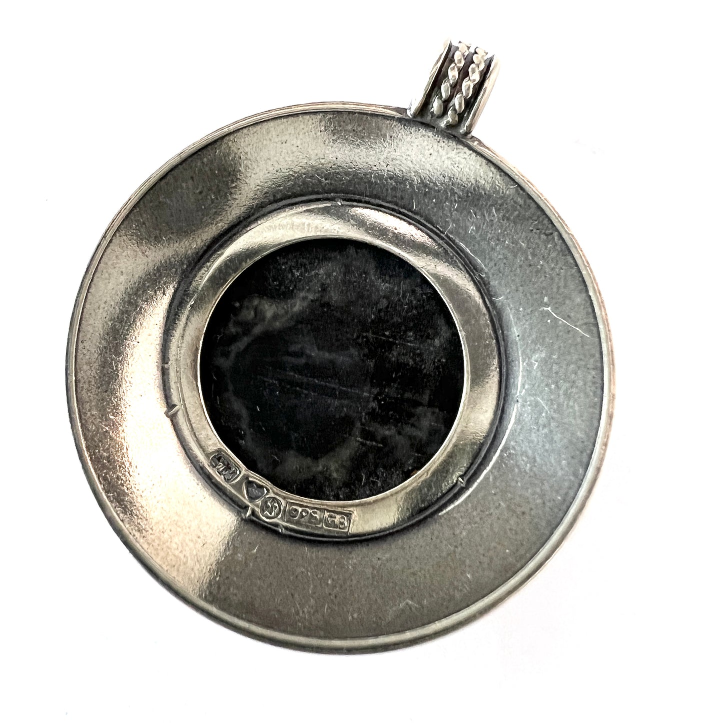 Kalevala Koru, Finland 1984. Vintage Sterling Silver Spectrolite Pendant.