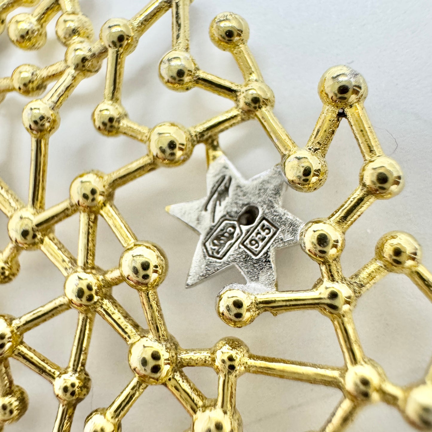 Tapio Wirkkala for Kultakeskus Finland Sterling CZ Pendant Necklace. Starry Sky