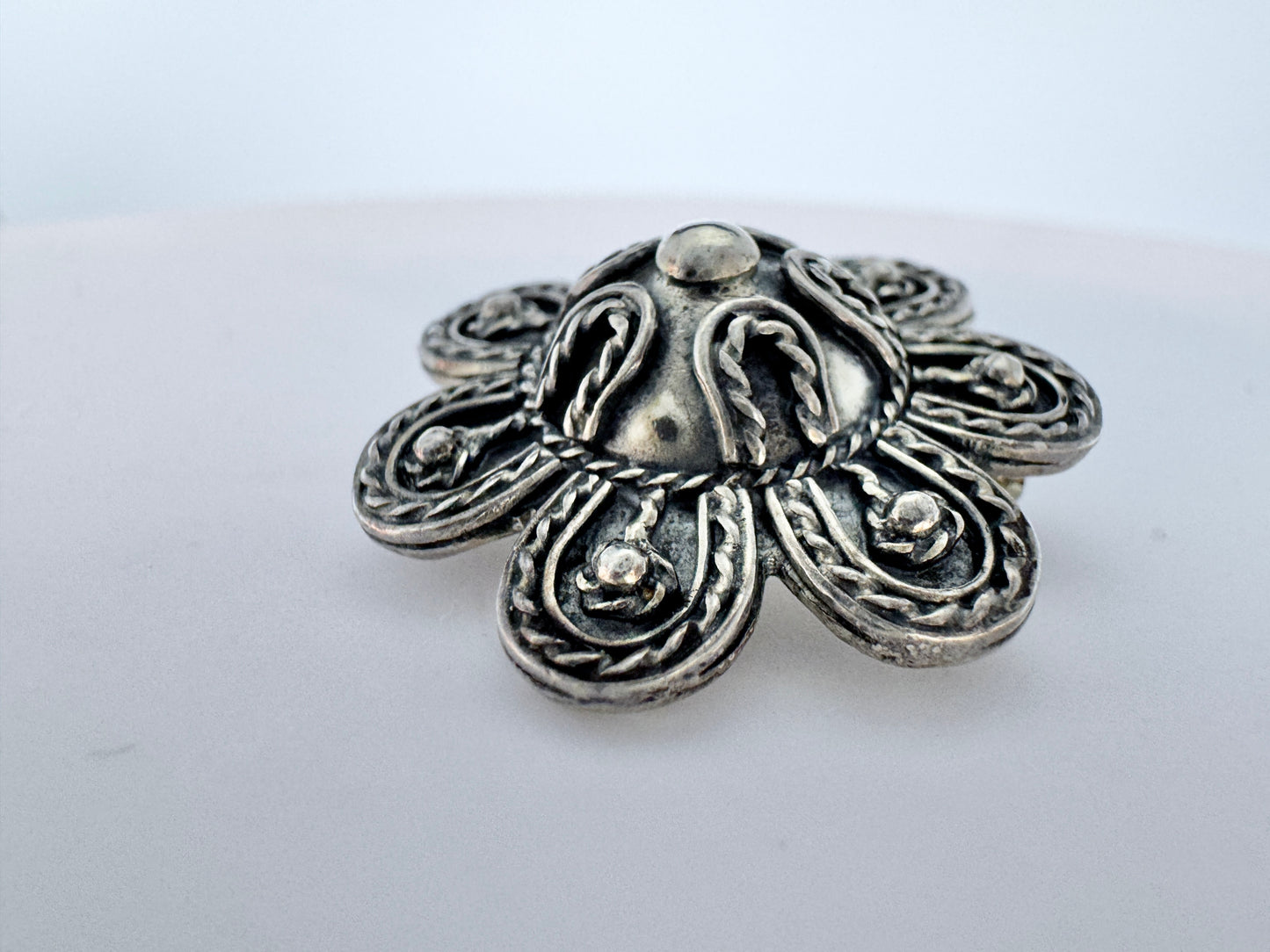 Bengt Hallberg, Sweden. Vintage Sterling Silver Viking Copy Brooch Pendant.
