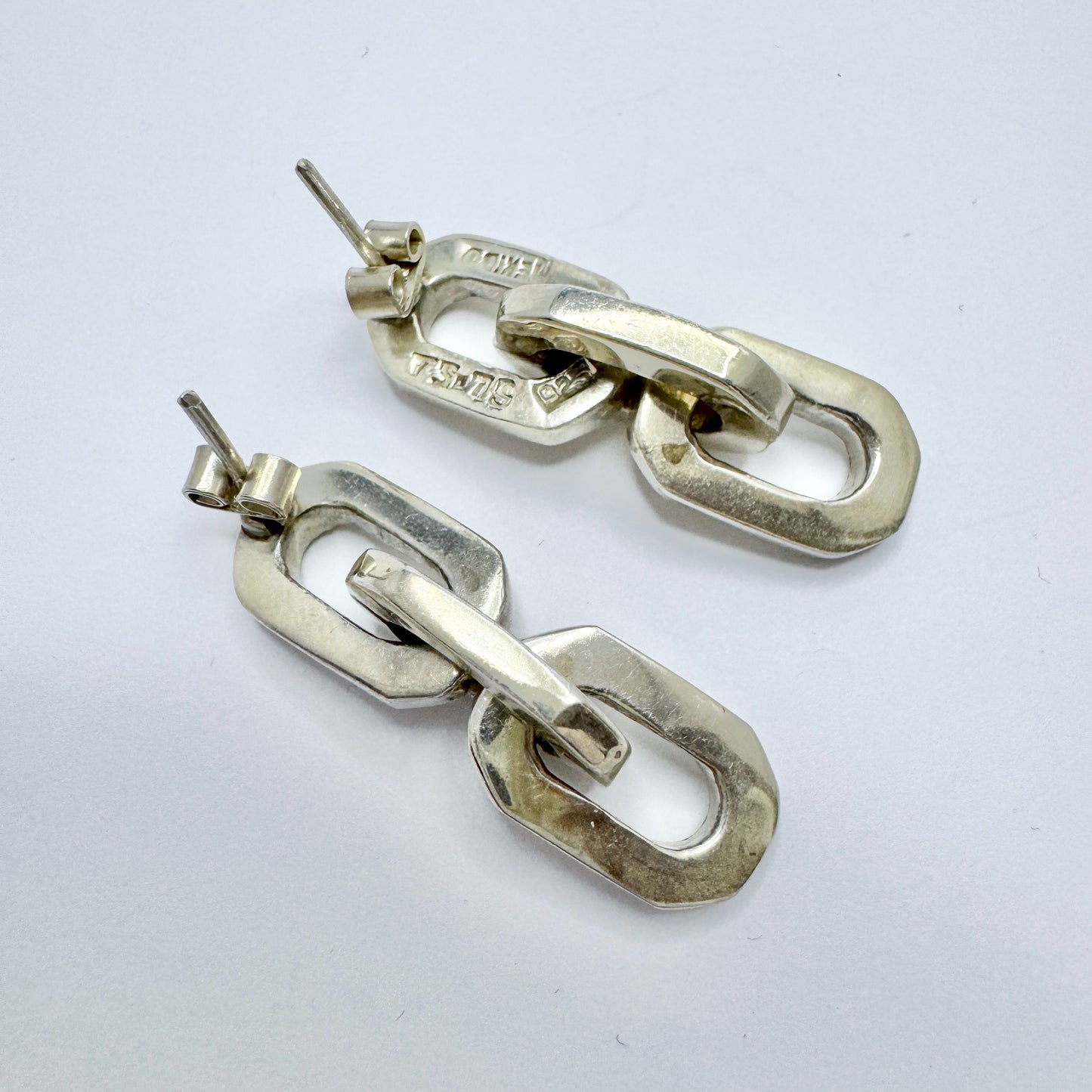 Mexico TS-79. Vintage Sterling Silver Earrings.