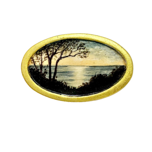 Christina Goodman. Pre-owned Miniature Painting Brooch