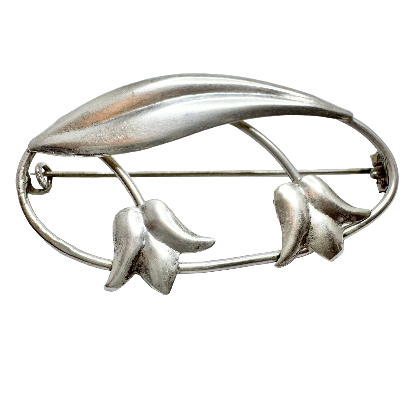 Herbert Andersson, Sweden 1945. Vintage Solid Silver Flower Brooch.