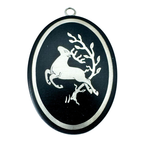 Perstorp, Sweden 1955. Vintage Silver Isolite Bakelite Pendant.