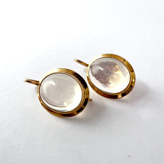 Finland 1958. Vintage 14k Gold Moonstone Earrings.