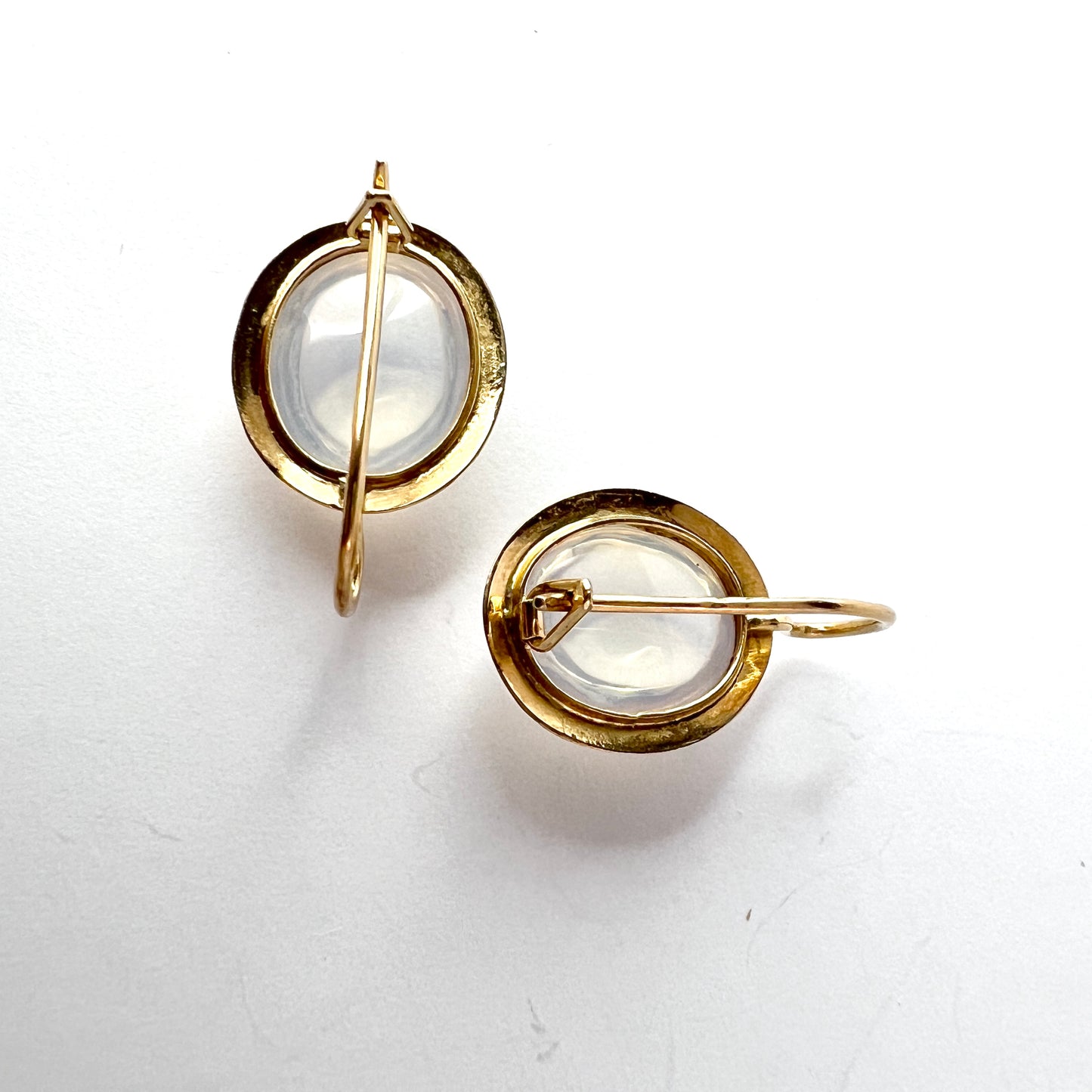 Finland 1958. Vintage 14k Gold Moonstone Earrings.