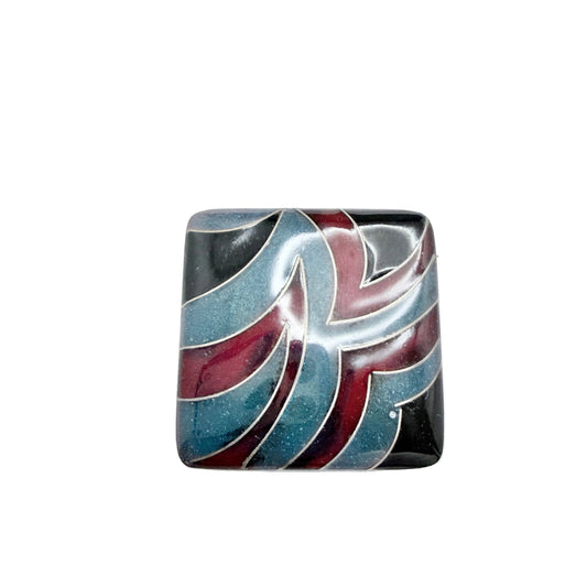 Signed Vintage Enamelled Copper Brooch. ca 1970-80s.