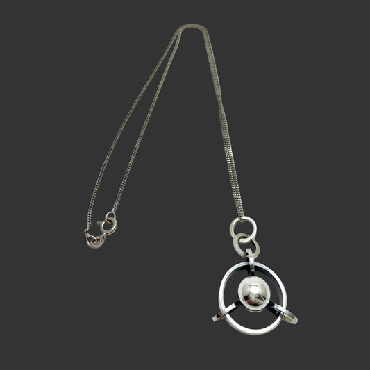 Elis Kauppi, Kupittaan Kulta Finland 1965. Vintage Solid Silver Pendant Necklace.