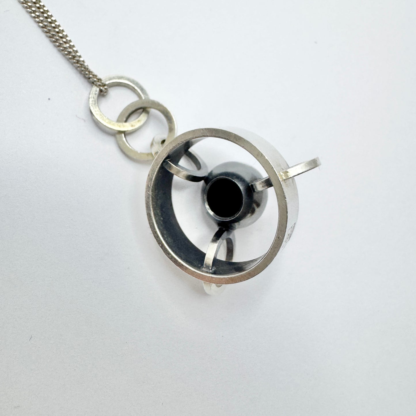Elis Kauppi, Kupittaan Kulta Finland 1965. Vintage Solid Silver Pendant Necklace.