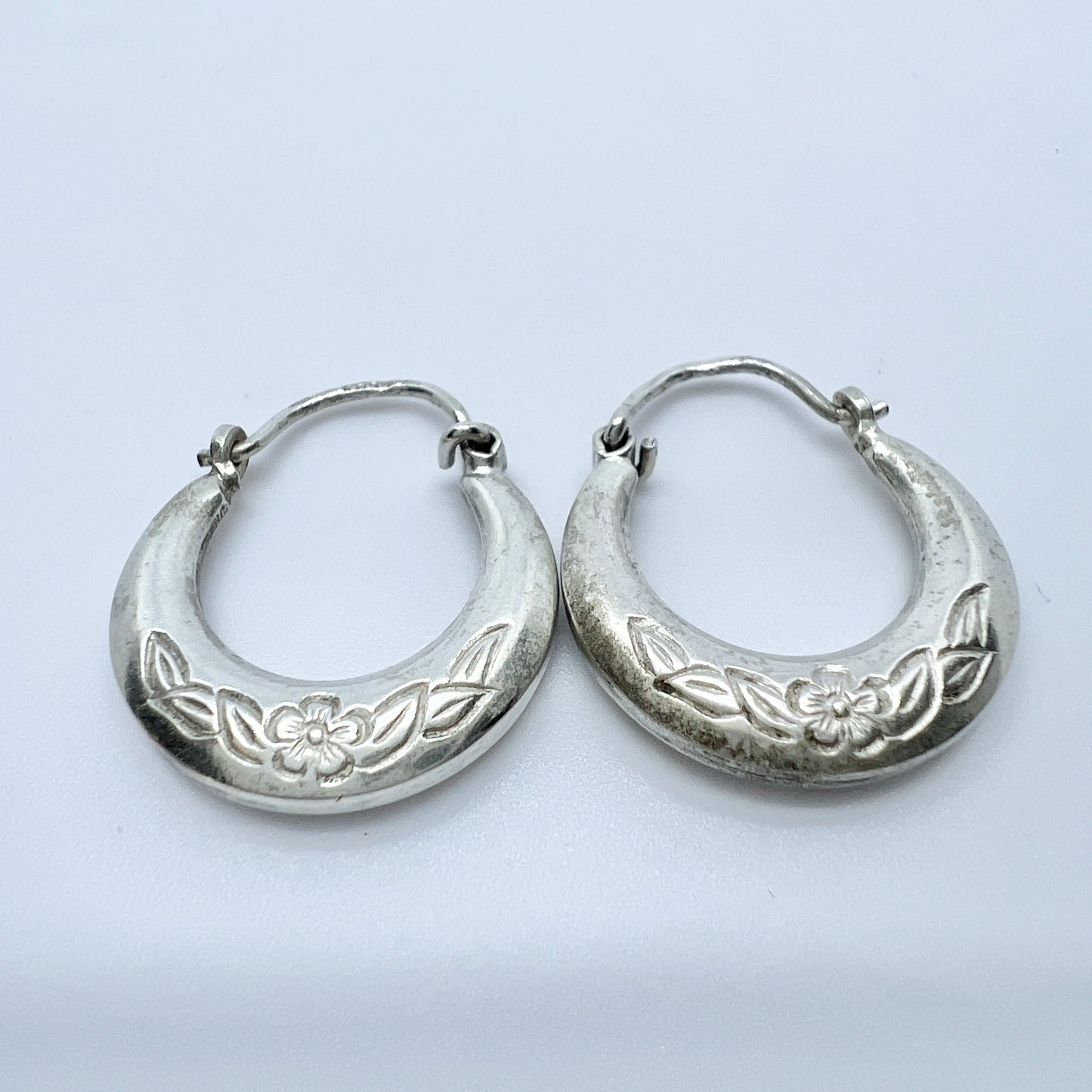 Vintage 1940-50s Solid Silver Earrings.