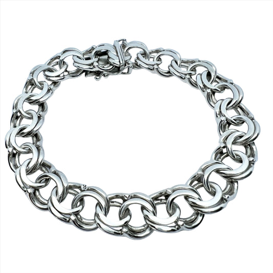 Sweden 1988. Vintage Solid Silver Bismarck Bracelet.