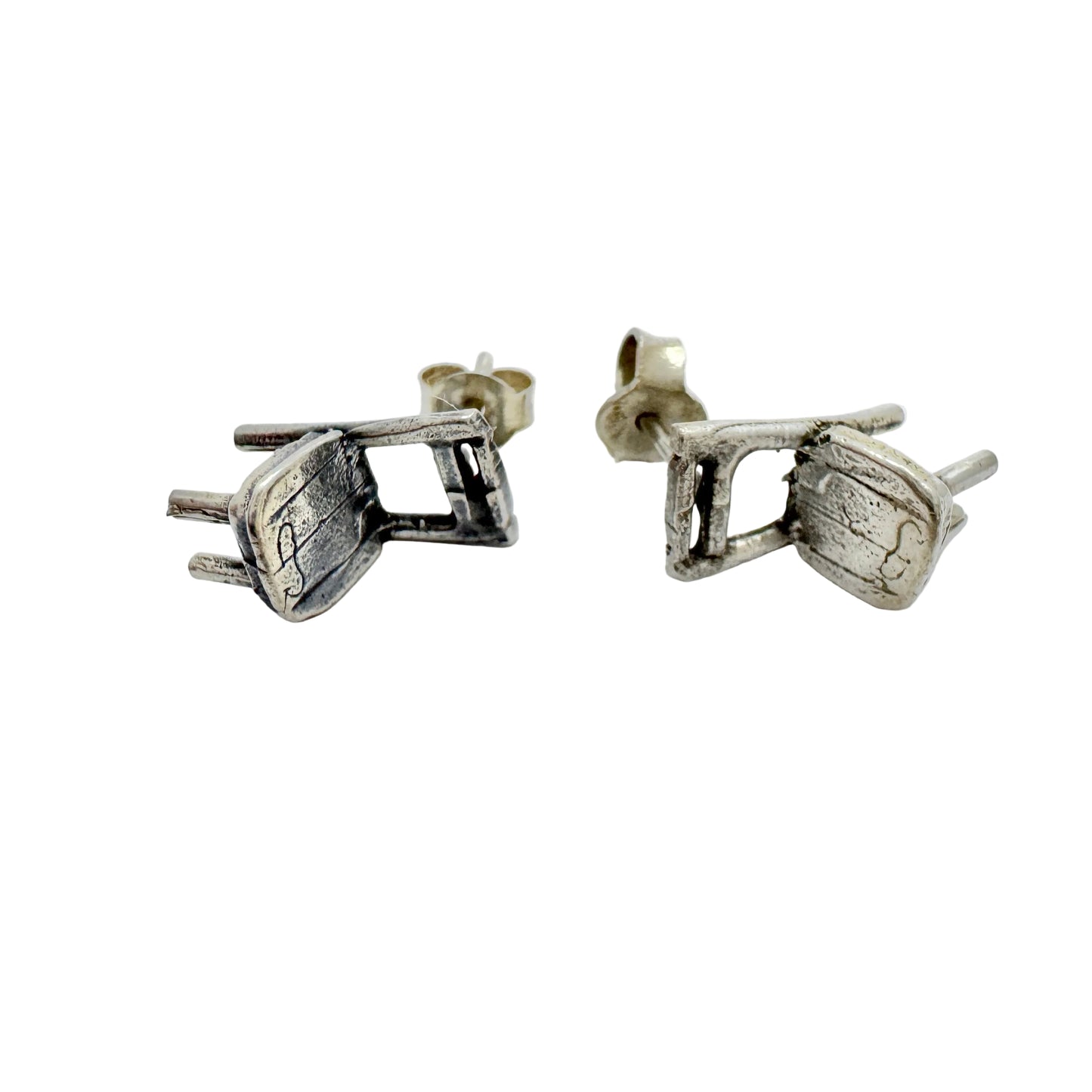 Vintage Solid Silver Miniature Chair Earrings.