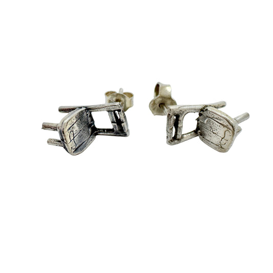 Vintage Solid Silver Miniature Chair Earrings.