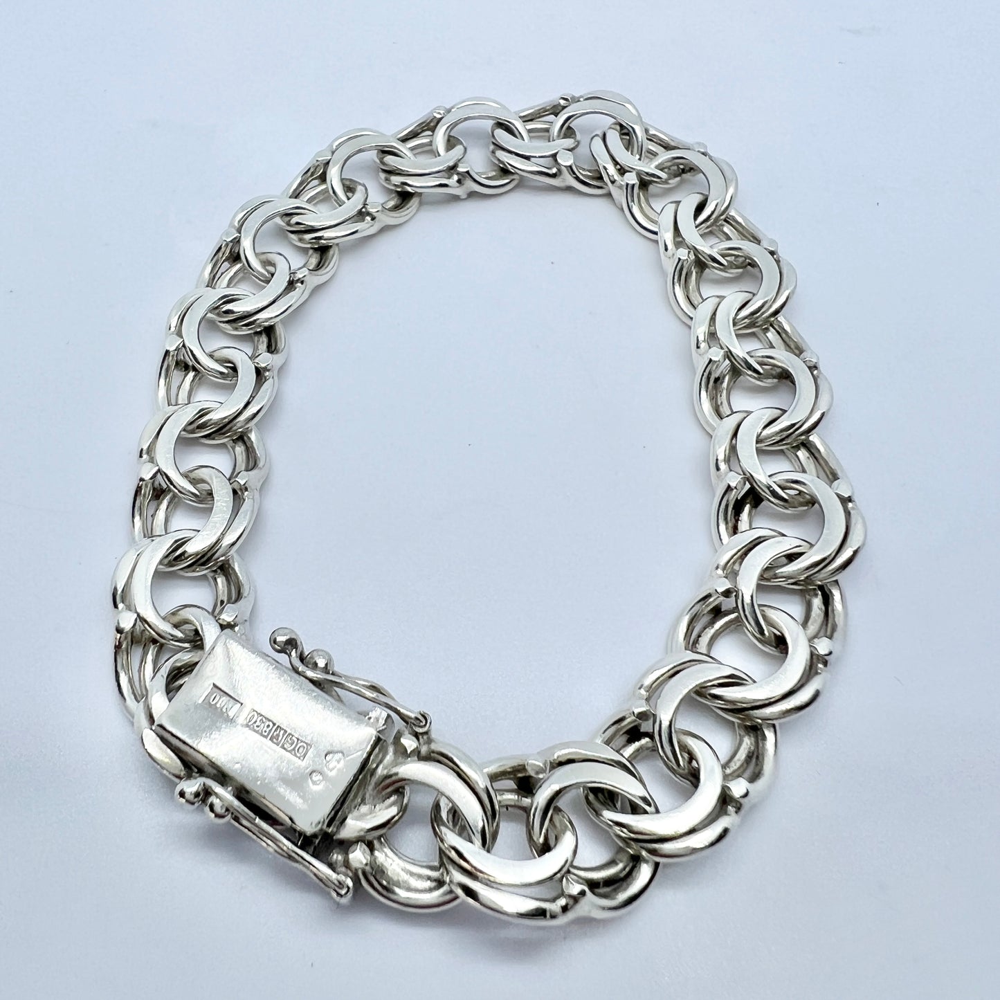 Sweden 1988. Vintage Solid Silver Bismarck Bracelet.