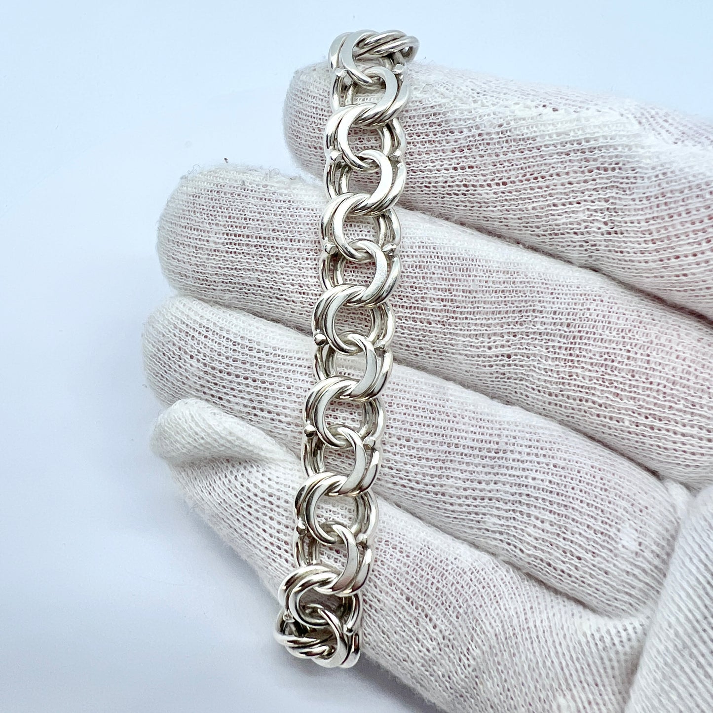 Sweden 1988. Vintage Solid Silver Bismarck Bracelet.