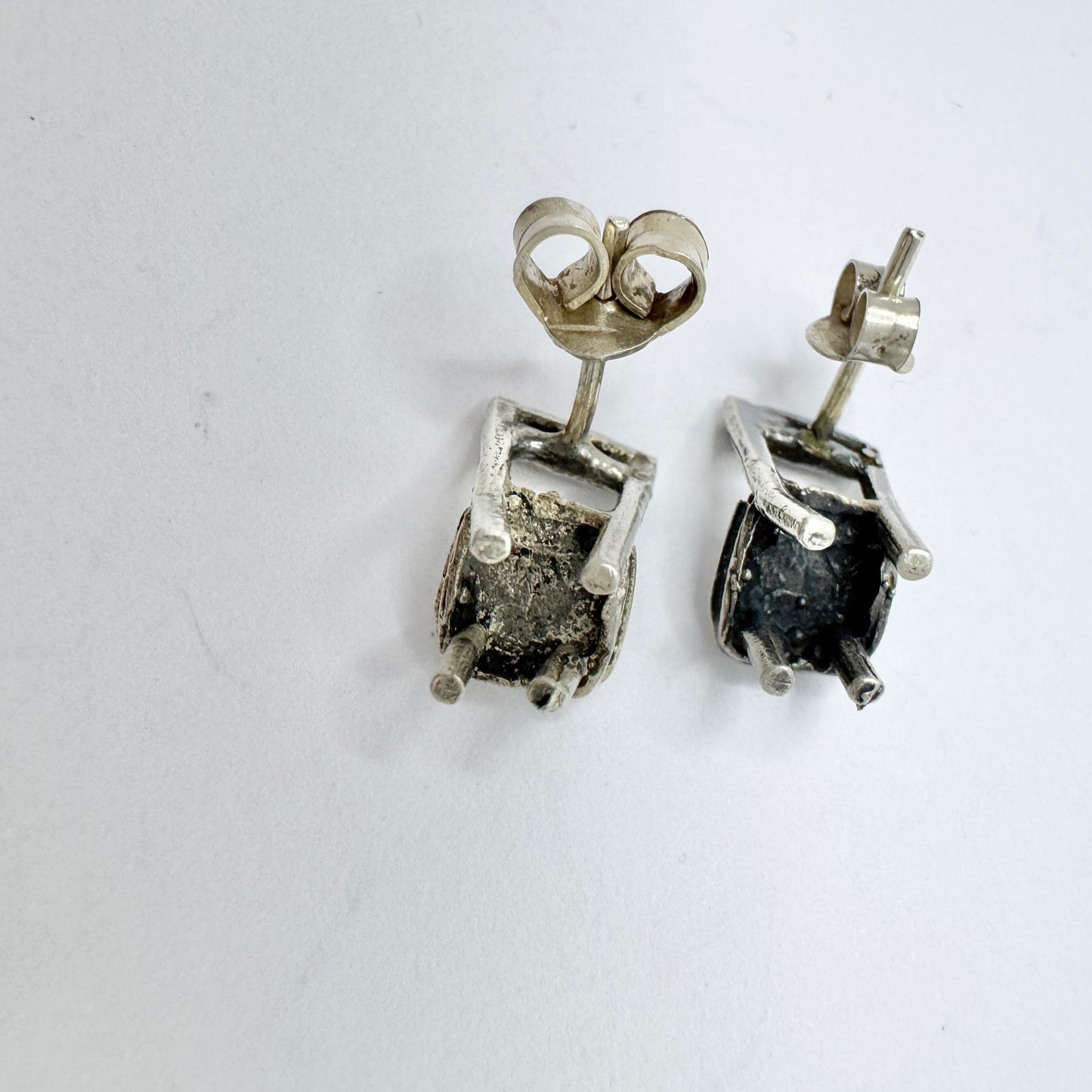 Vintage Solid Silver Miniature Chair Earrings.