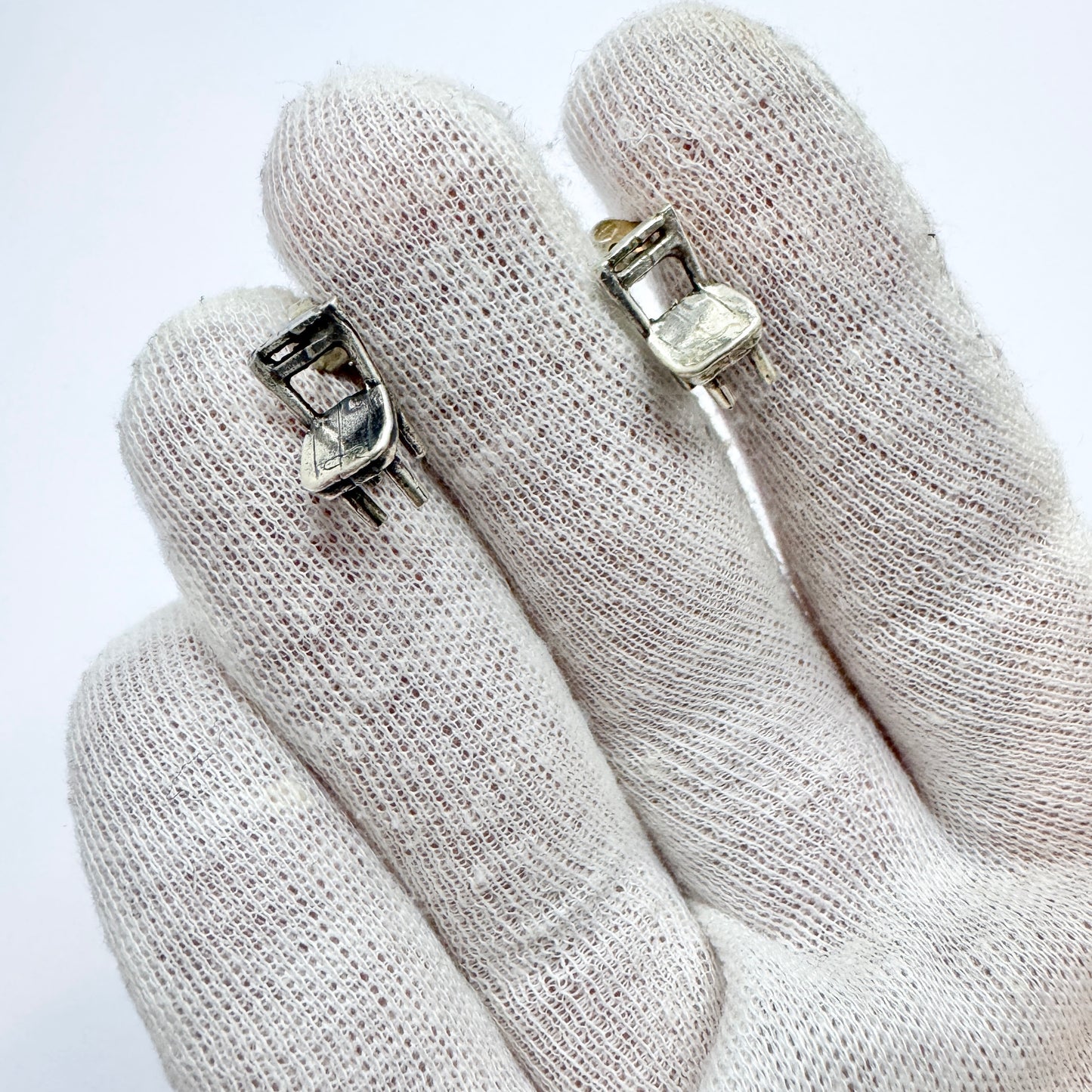 Vintage Solid Silver Miniature Chair Earrings.