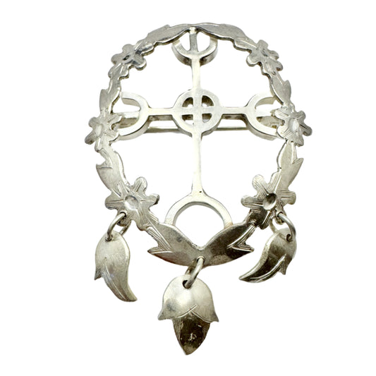 Sweden 1987. Vintage Sterling Silver Cross Brooch.