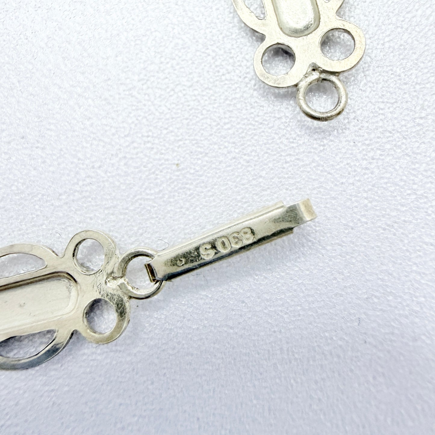Norway / Denmark. Vintage Solid Silver Black Enamel Necklace.