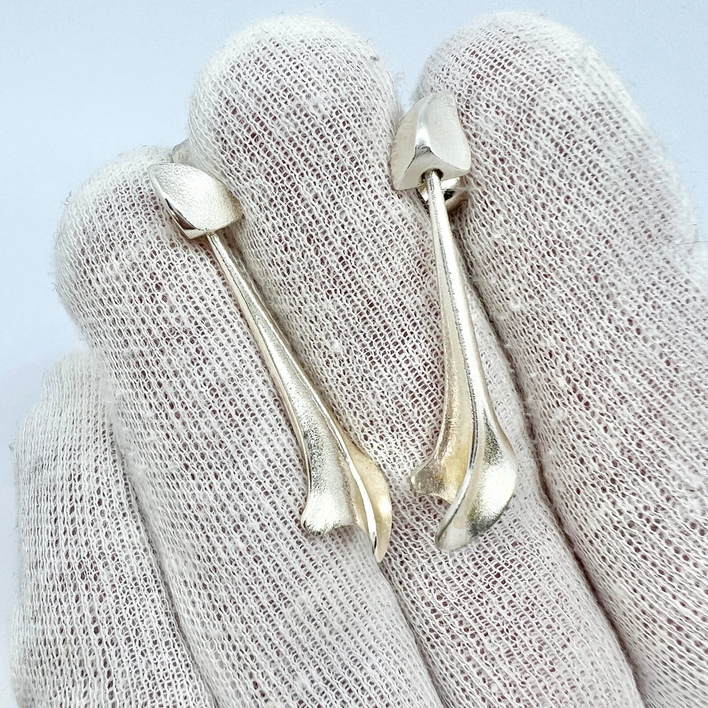 Zoltan Popovits for Lapponia, Finland. Vintage Sterling Silver Earrings. Design: Calliope