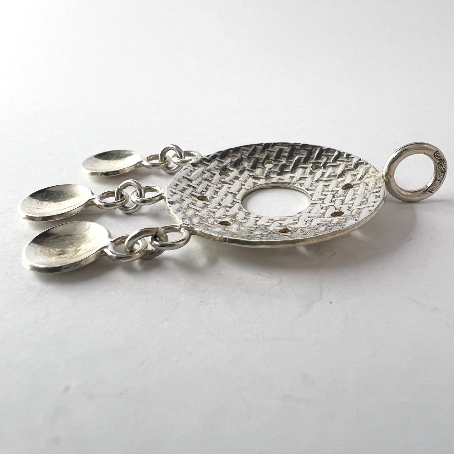 Salovaara, Finland c 1970s. Vintage Solid Silver Pendant.