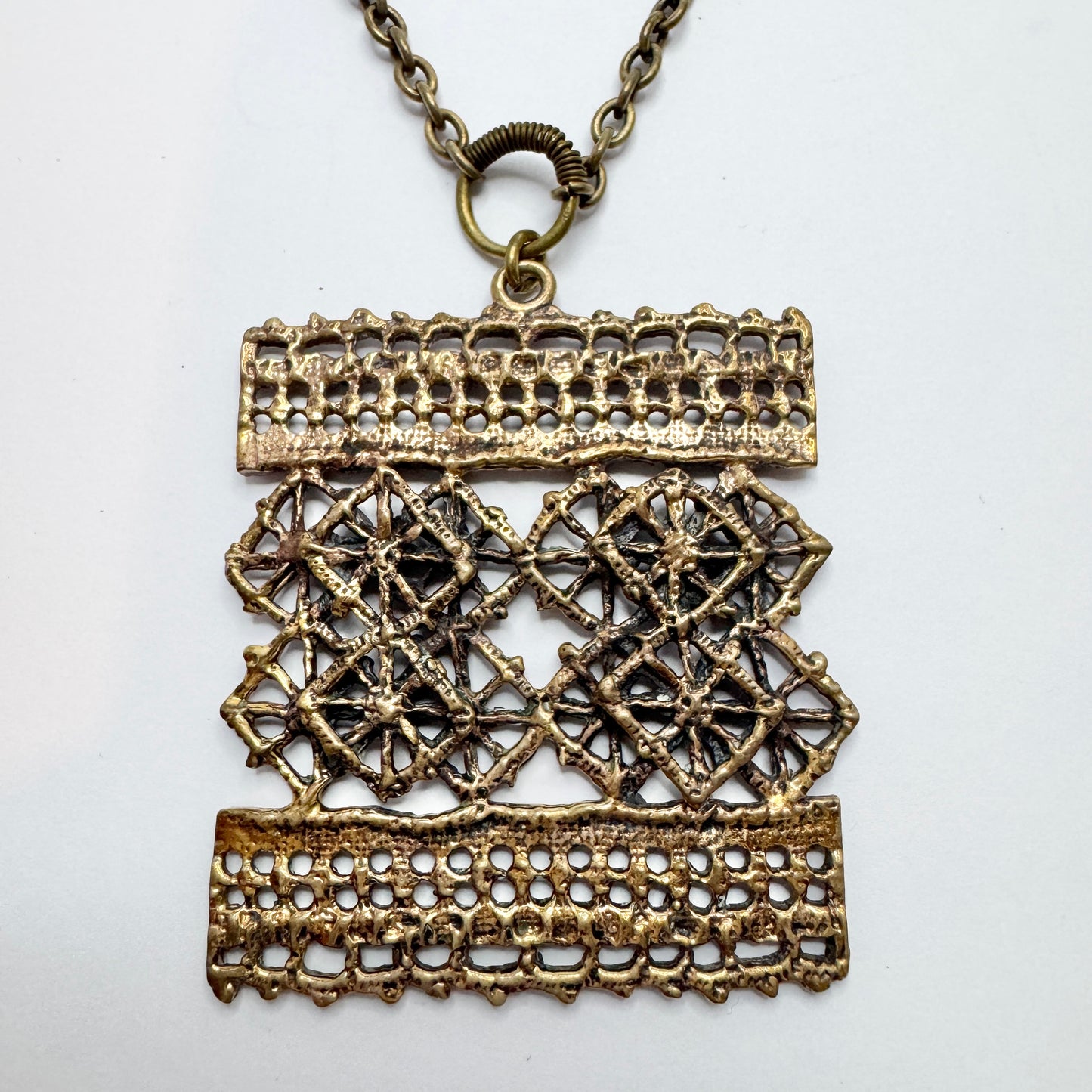 Pentti Sarpaneva, Finland c 1970s. Vintage Bronze Pendant Necklace