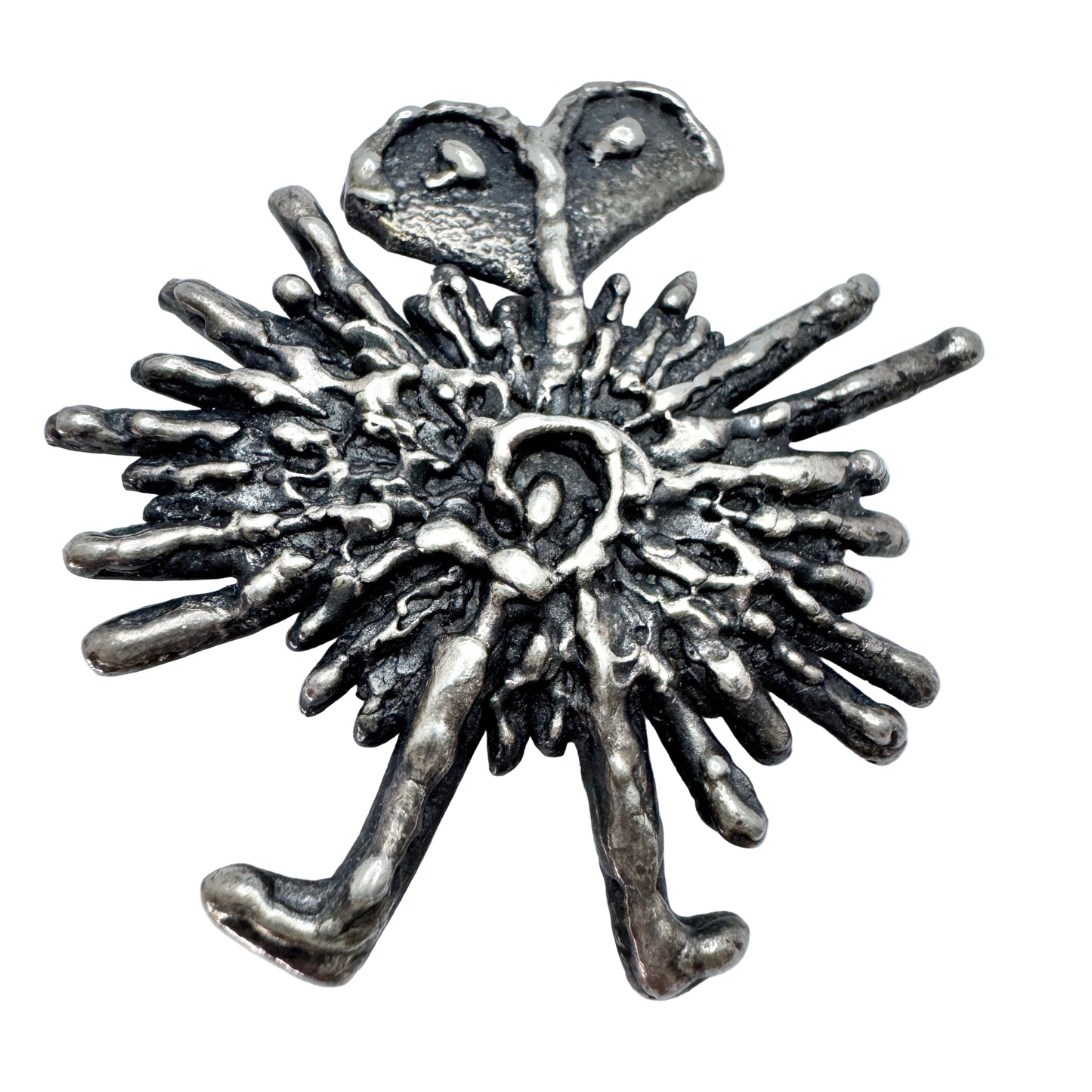 Guy Vidal, Canada. Vintage Modernist Pewter Brooch.