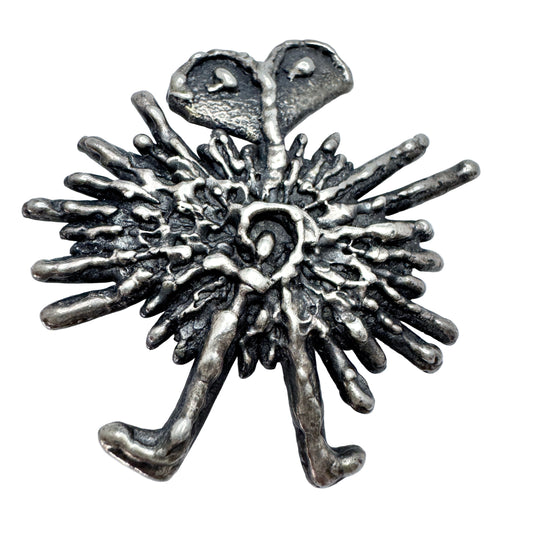 Guy Vidal, Canada. Vintage Modernist Pewter Brooch.