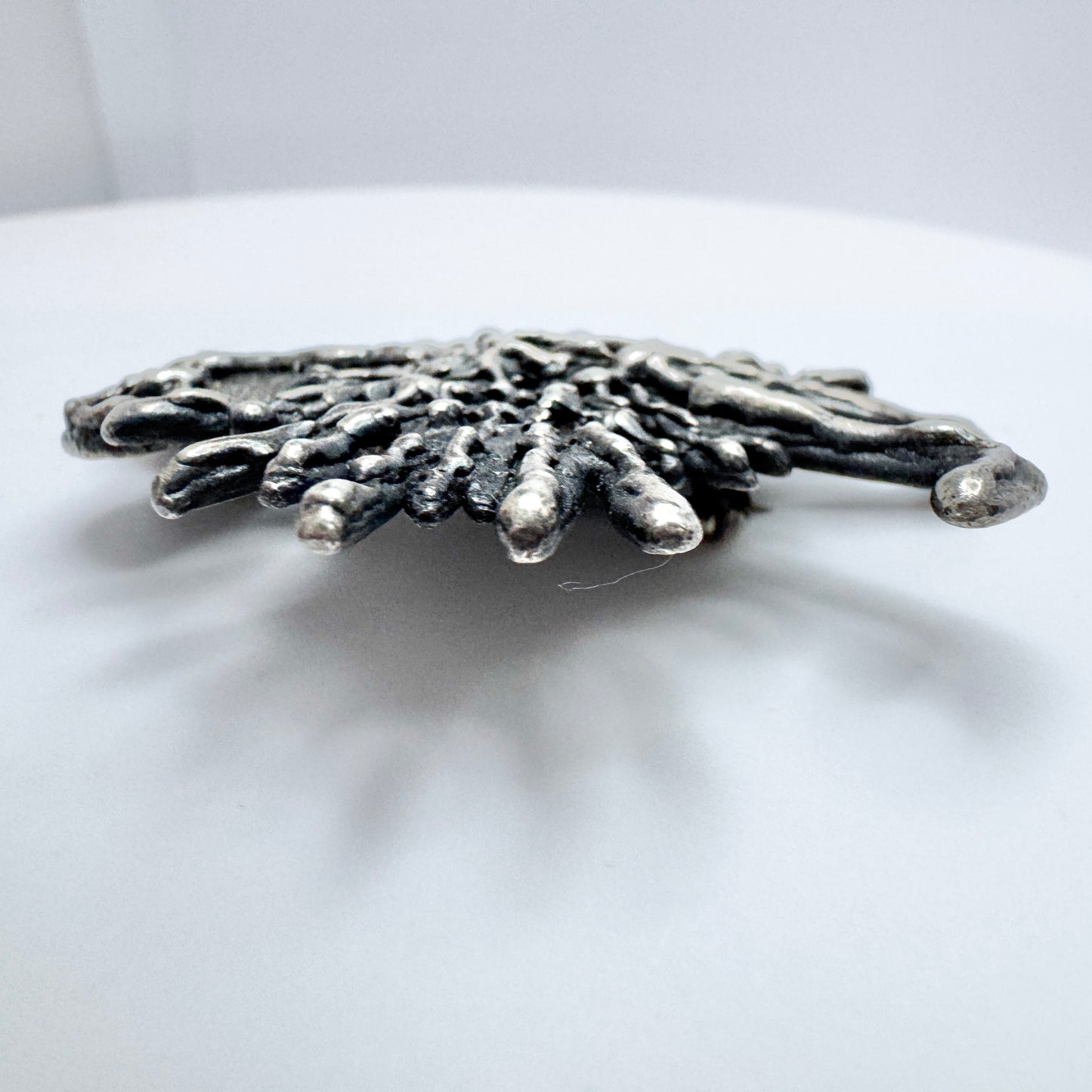 Guy Vidal, Canada. Vintage Modernist Pewter Brooch.