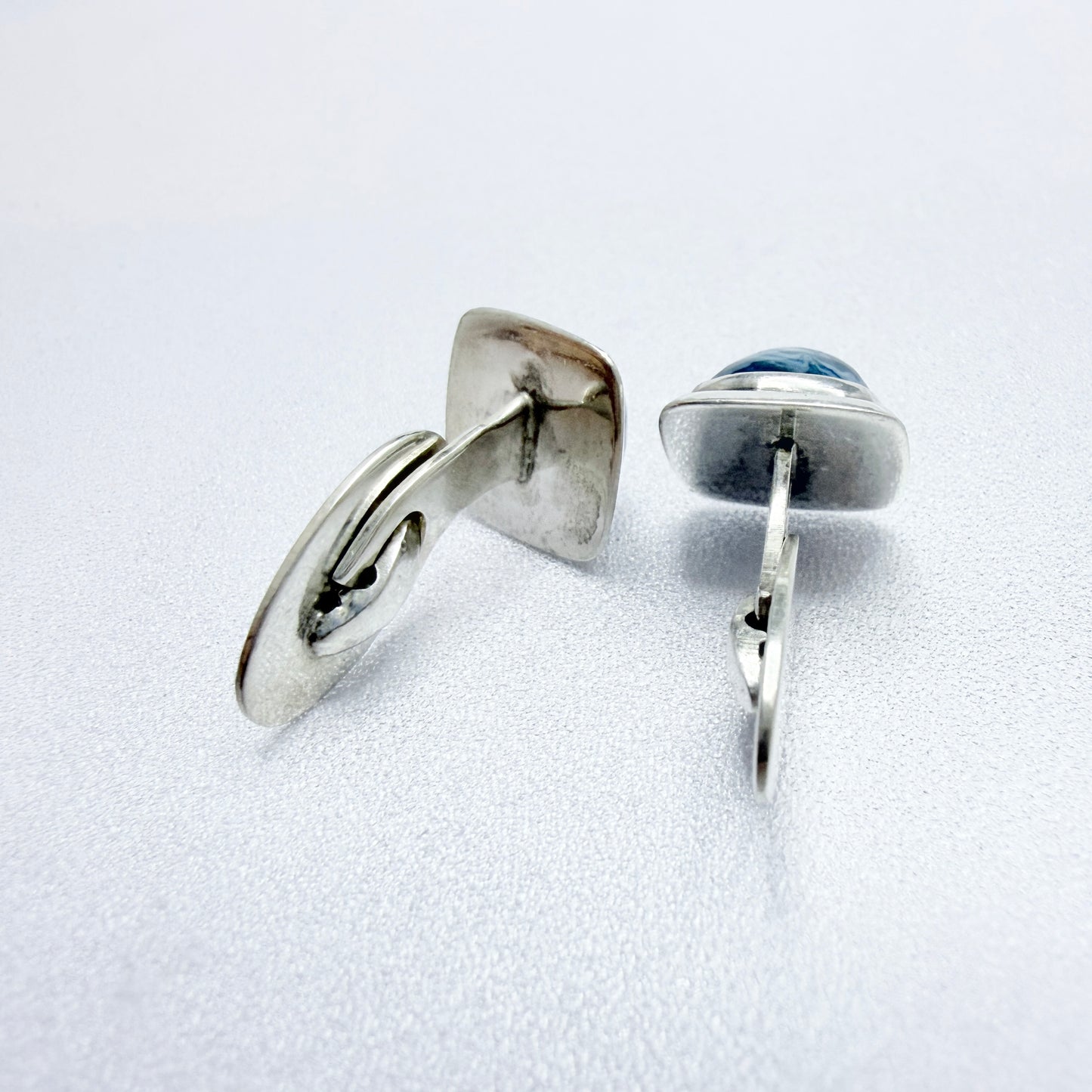 Victor Janson, Sweden 1958. Vintage Solid Silver Bergslagen-stone Cufflinks.
