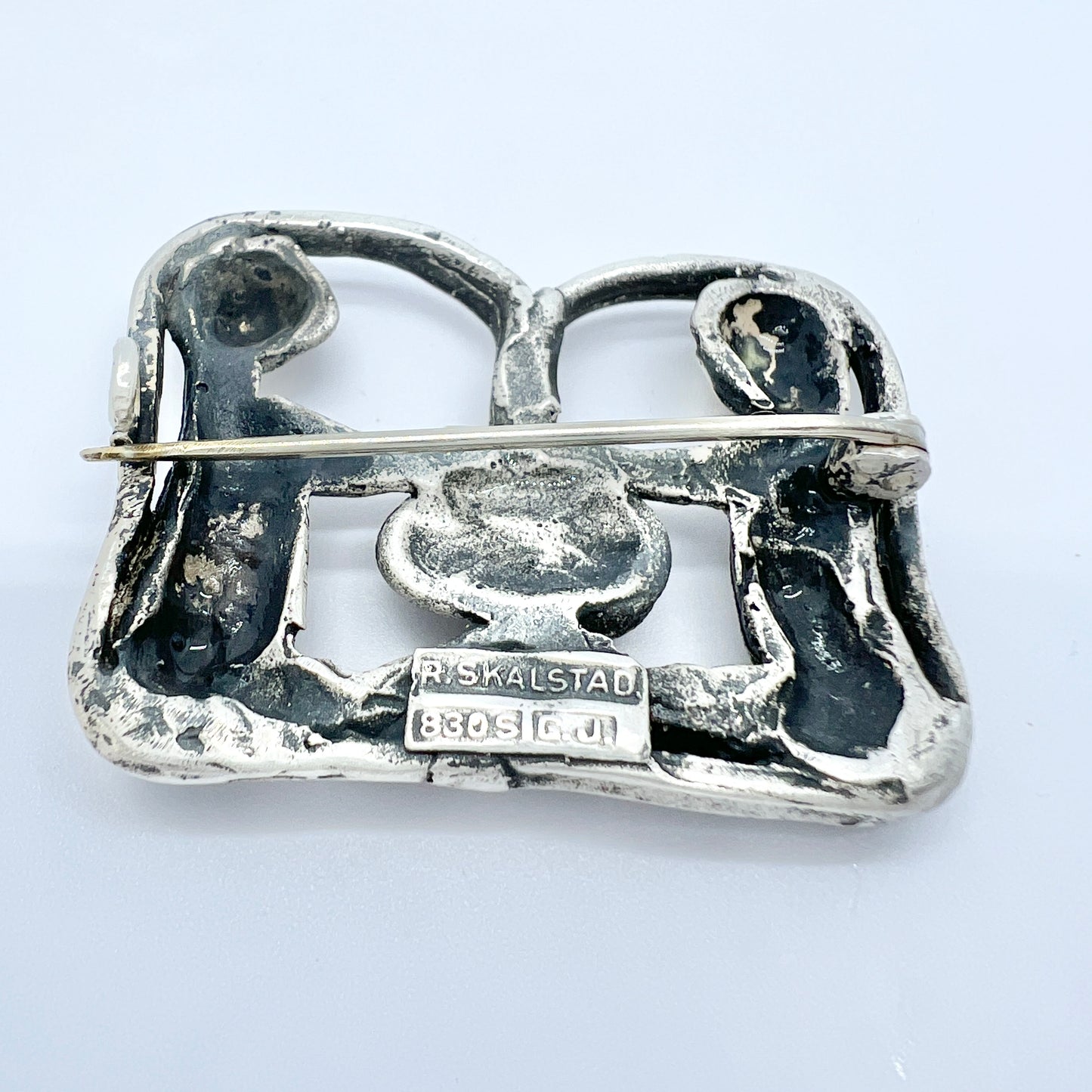 Ragnar Skalstad, Norway 1960s. Vintage Solid Silver Brooch.