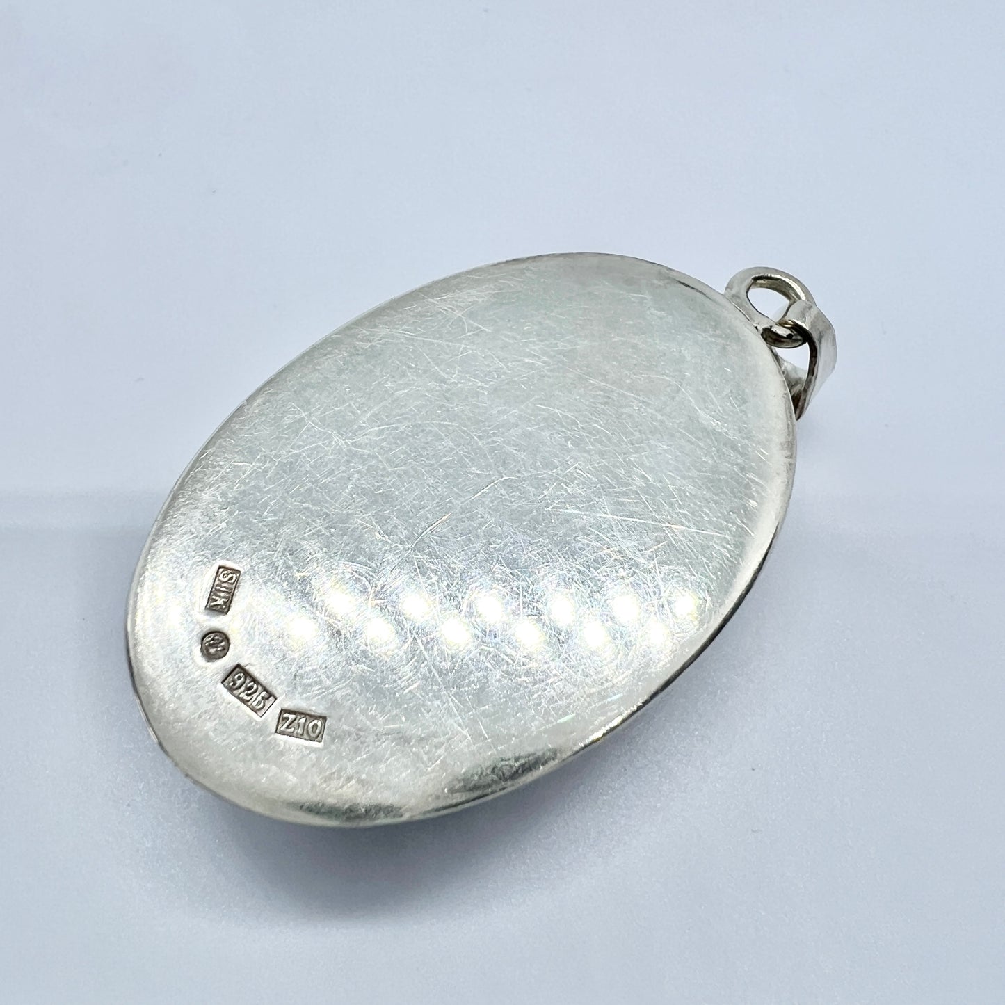 Sivert Källdén, Sweden 1998. Vintage Sterling Silver Rock Stone from Höga Kusten Pendant.