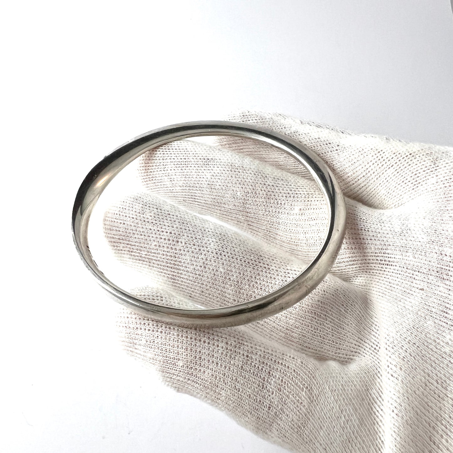 Royal Copenhagen, Denmark c 1970s. Chunky Sterling Silver Bangle Bracelet.