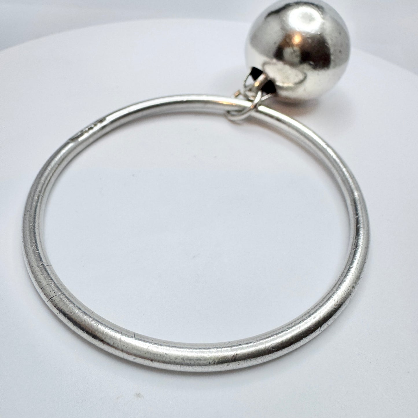 Ceson, Sweden 1966. Chunky Vintage Sterling Silver Ball Charm Bracelet.