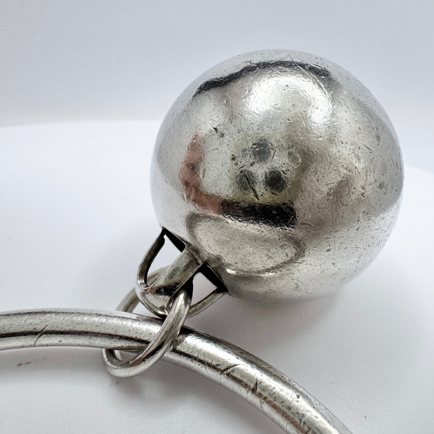 Ceson, Sweden 1966. Chunky Vintage Sterling Silver Ball Charm Bracelet.