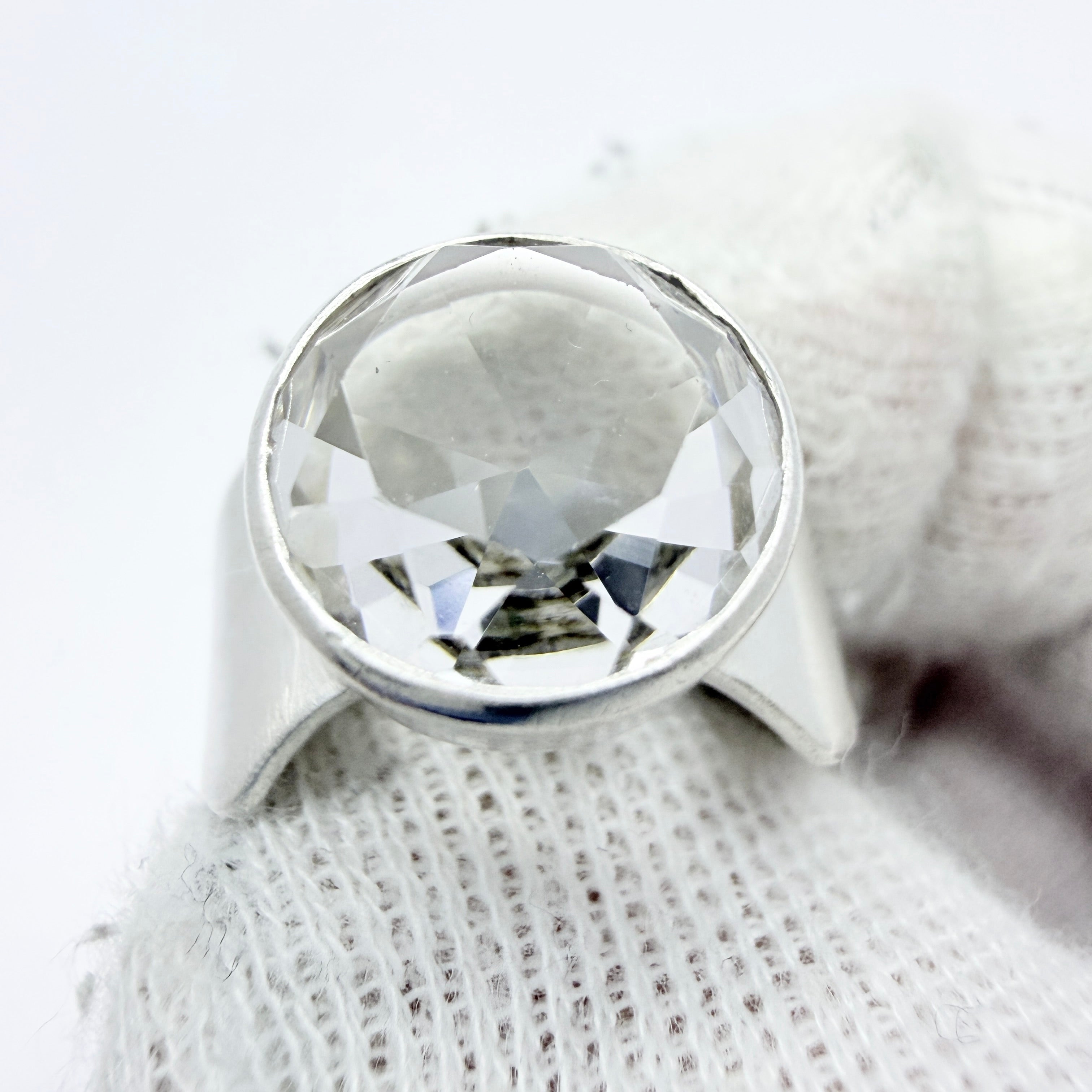 Vintage 1950-60s Solid Silver Rock Crystal Ring. – T Niklasson Gallery