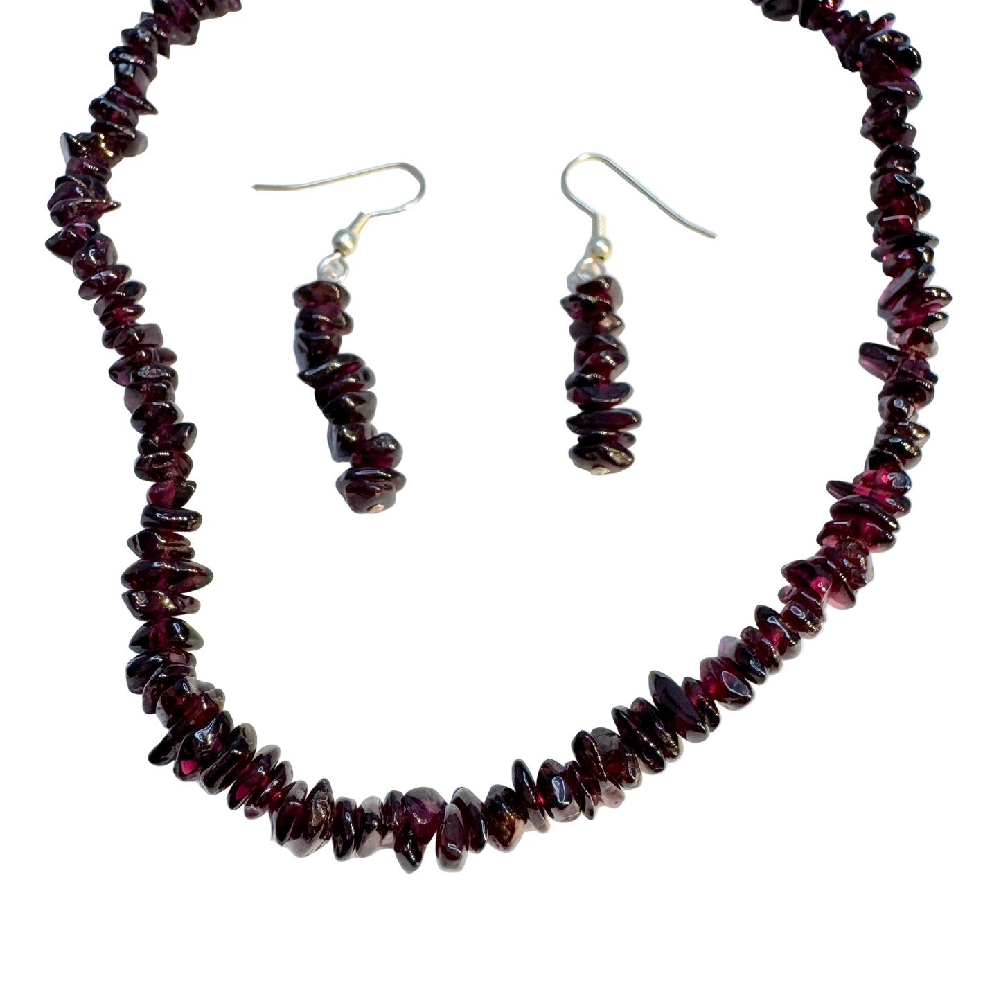 Garnet Necklace and Earrings.