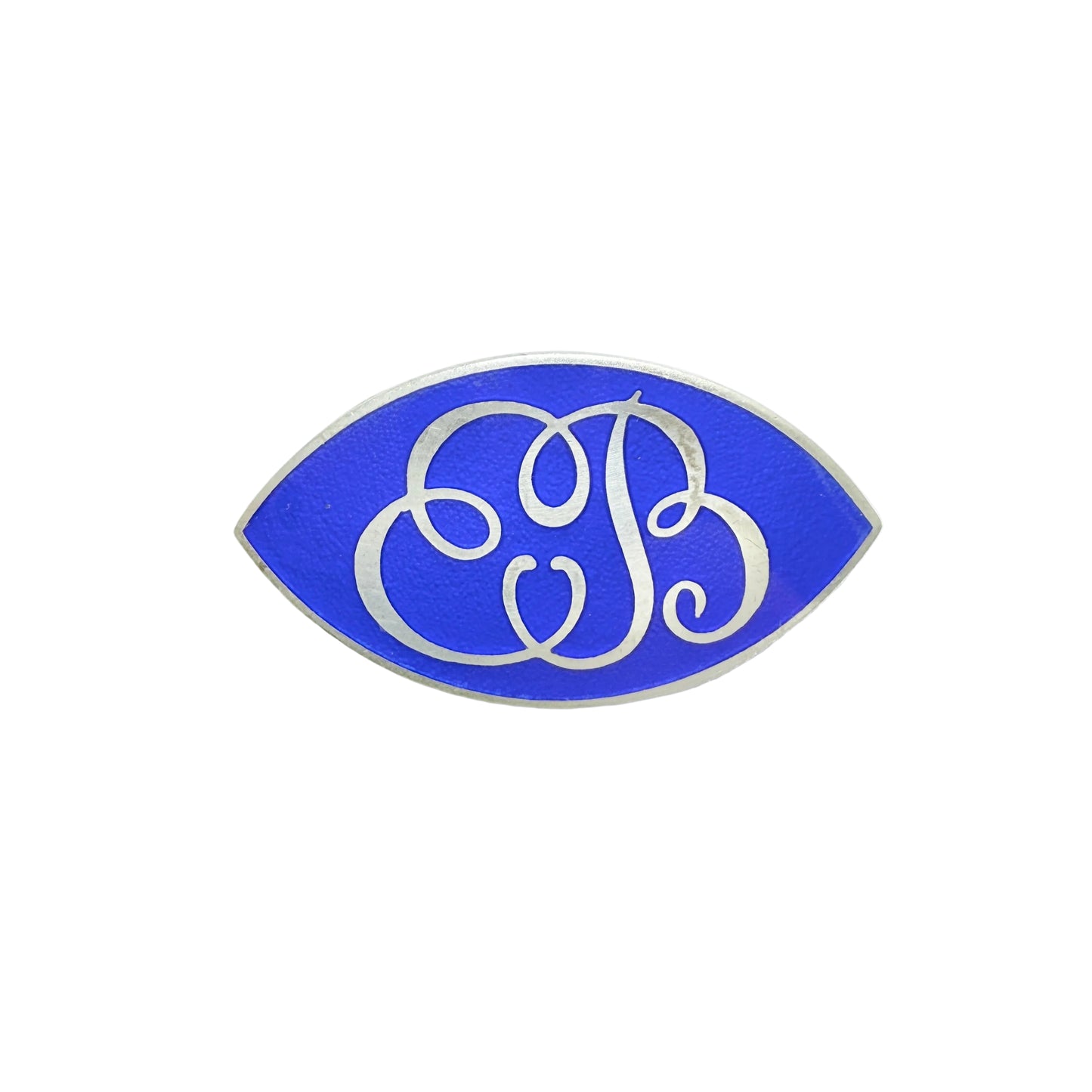 Sporrong, Finland. Vintage Sterling Silver Enamel Monogram Brooch. EB