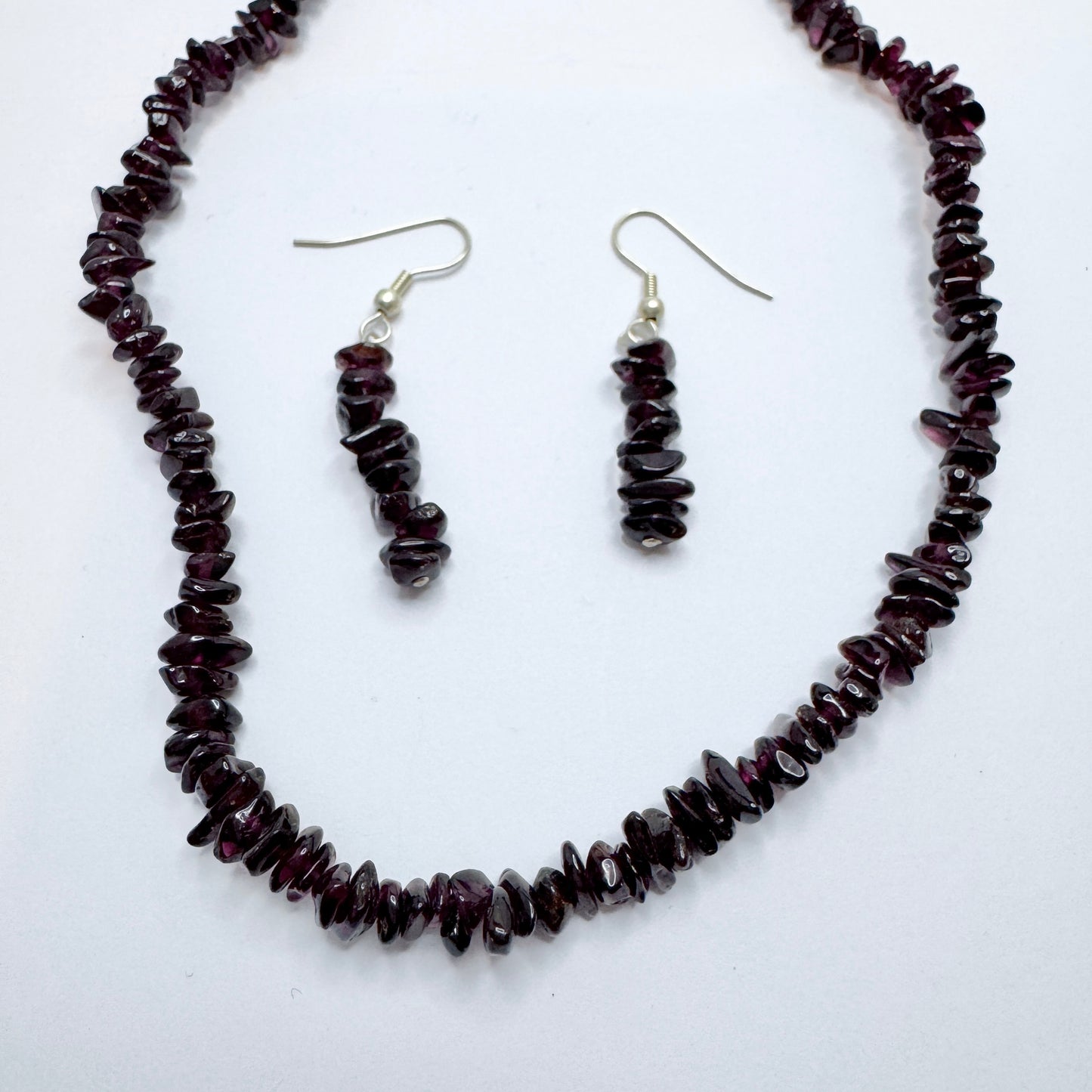 Garnet Necklace and Earrings.