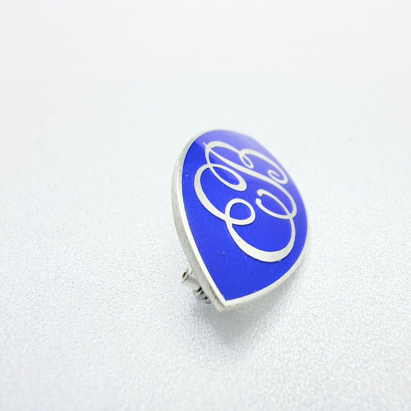Sporrong, Finland. Vintage Sterling Silver Enamel Monogram Brooch. EB