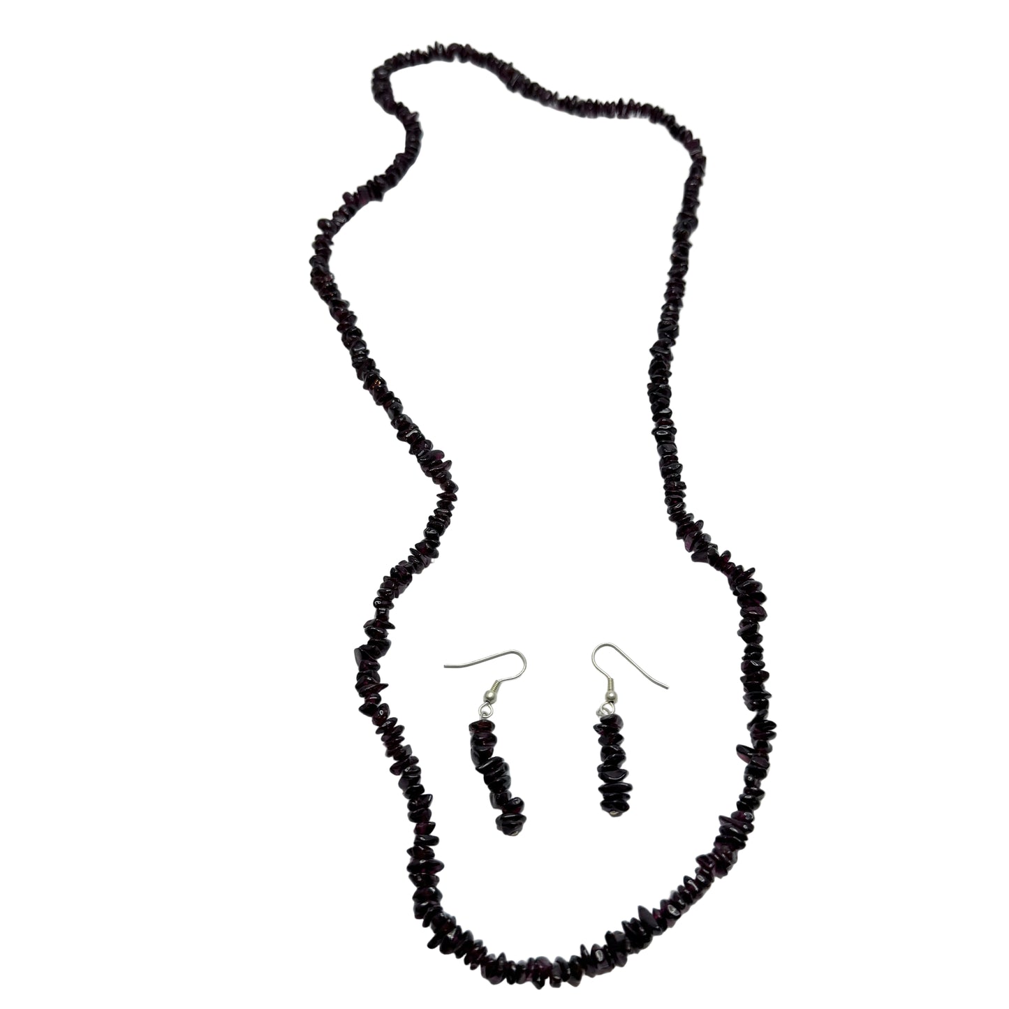 Garnet Necklace and Earrings.