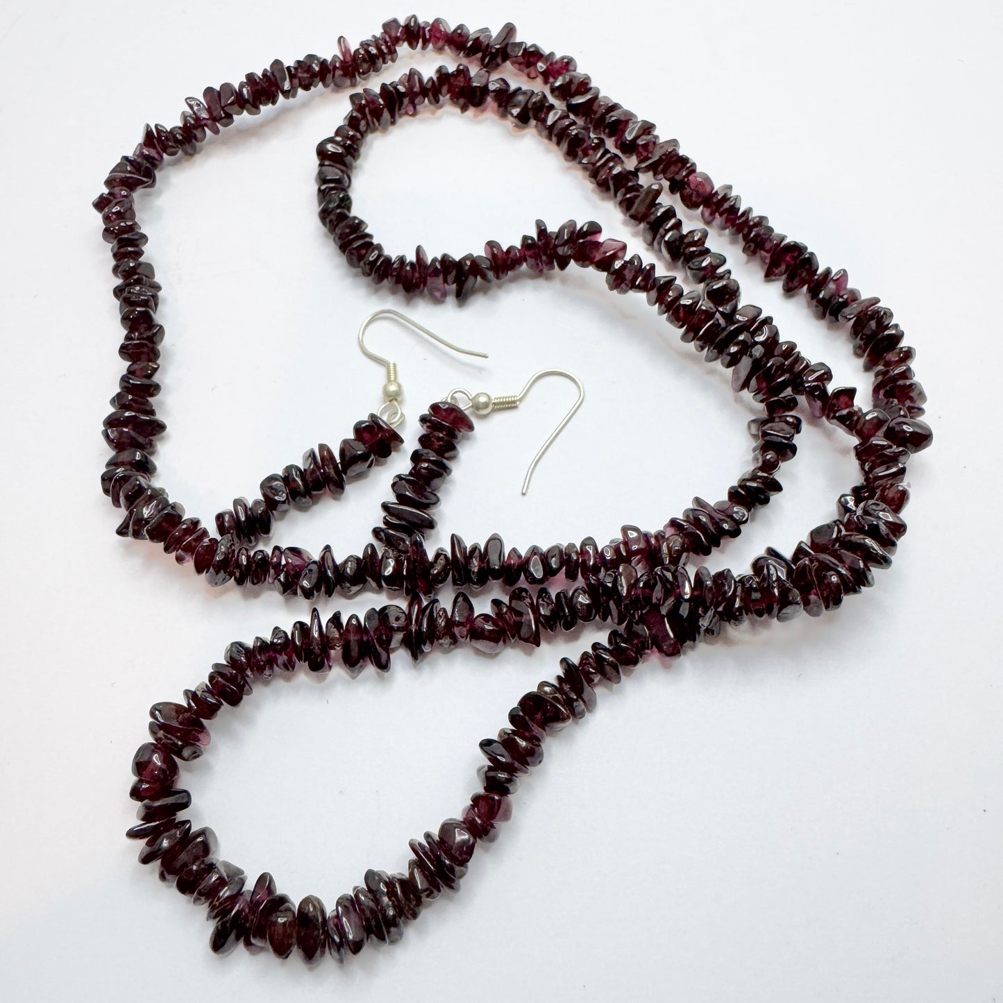 Garnet Necklace and Earrings.