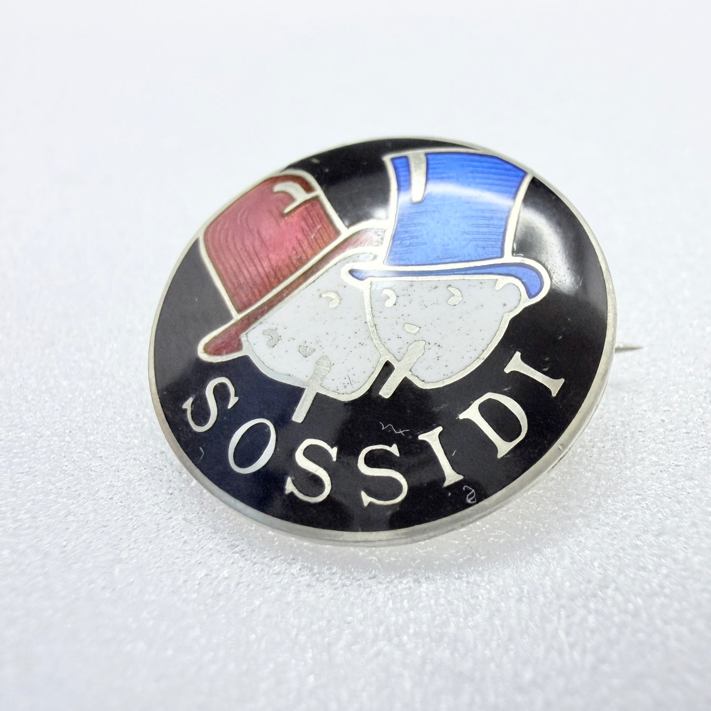 Denmark c 1930s. Sterling Silver Enamel Tobacciana Brooch Pin.