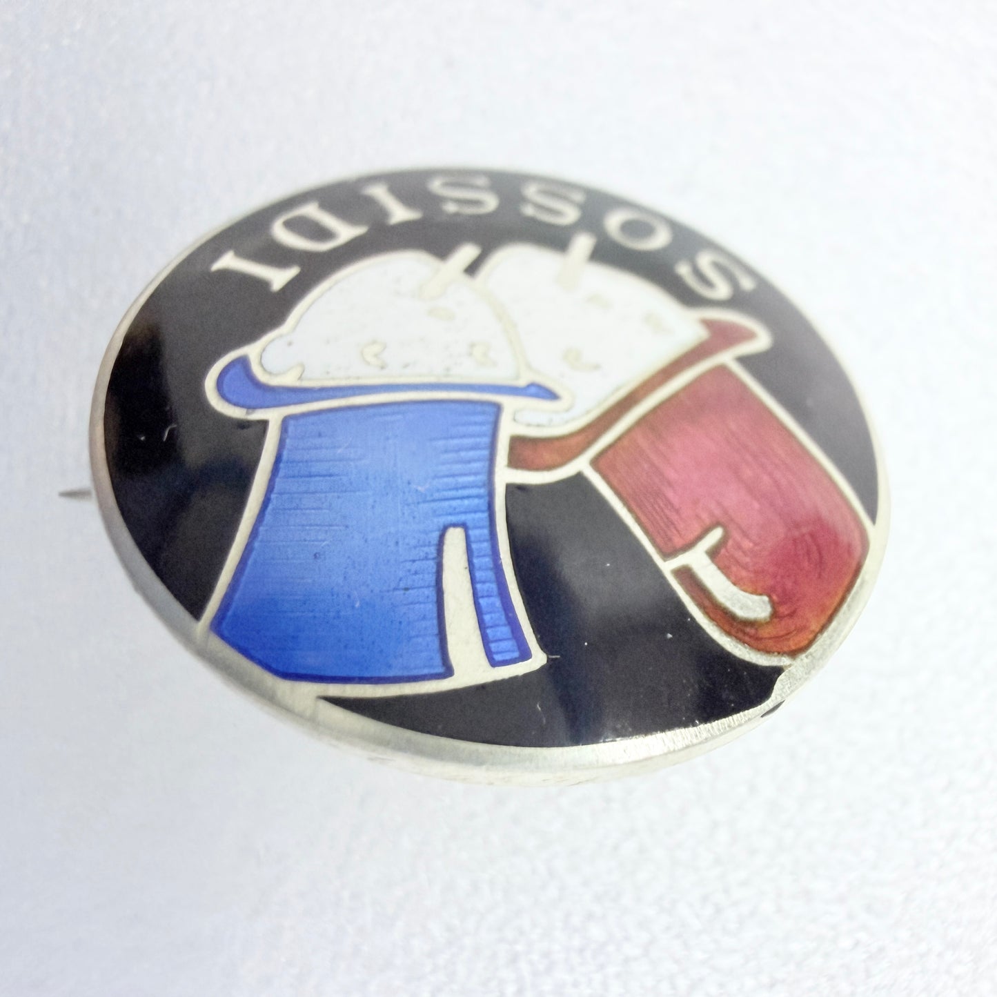 Denmark c 1930s. Sterling Silver Enamel Tobacciana Brooch Pin.