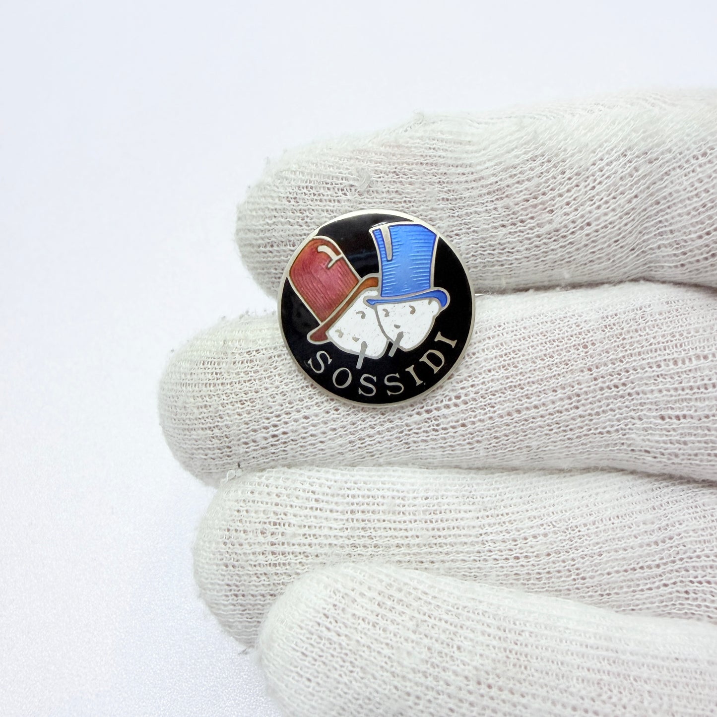 Denmark c 1930s. Sterling Silver Enamel Tobacciana Brooch Pin.