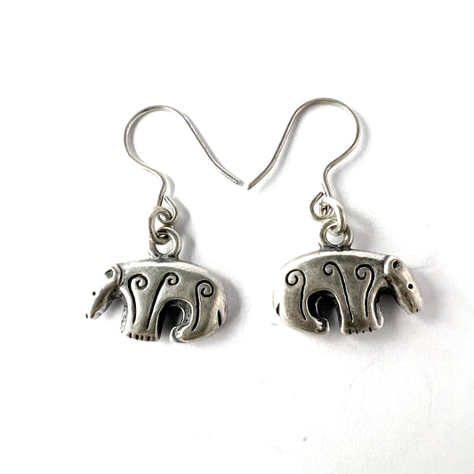 Kalevala Koru, Finland. Vintage Sterling Silver Bear Earrings.