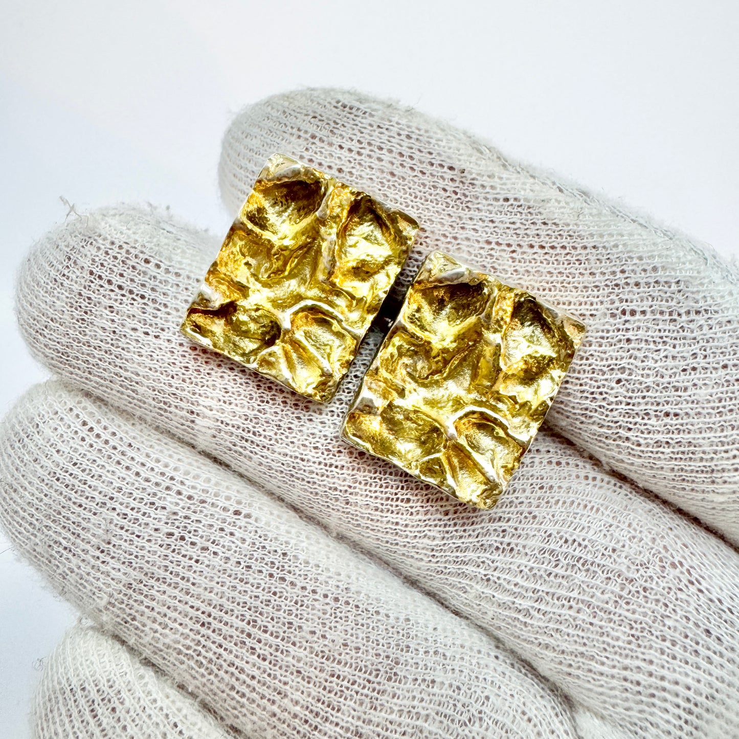 Bengt Hallberg, Sweden 1969. Vintage Gilt Solid Silver Cufflinks