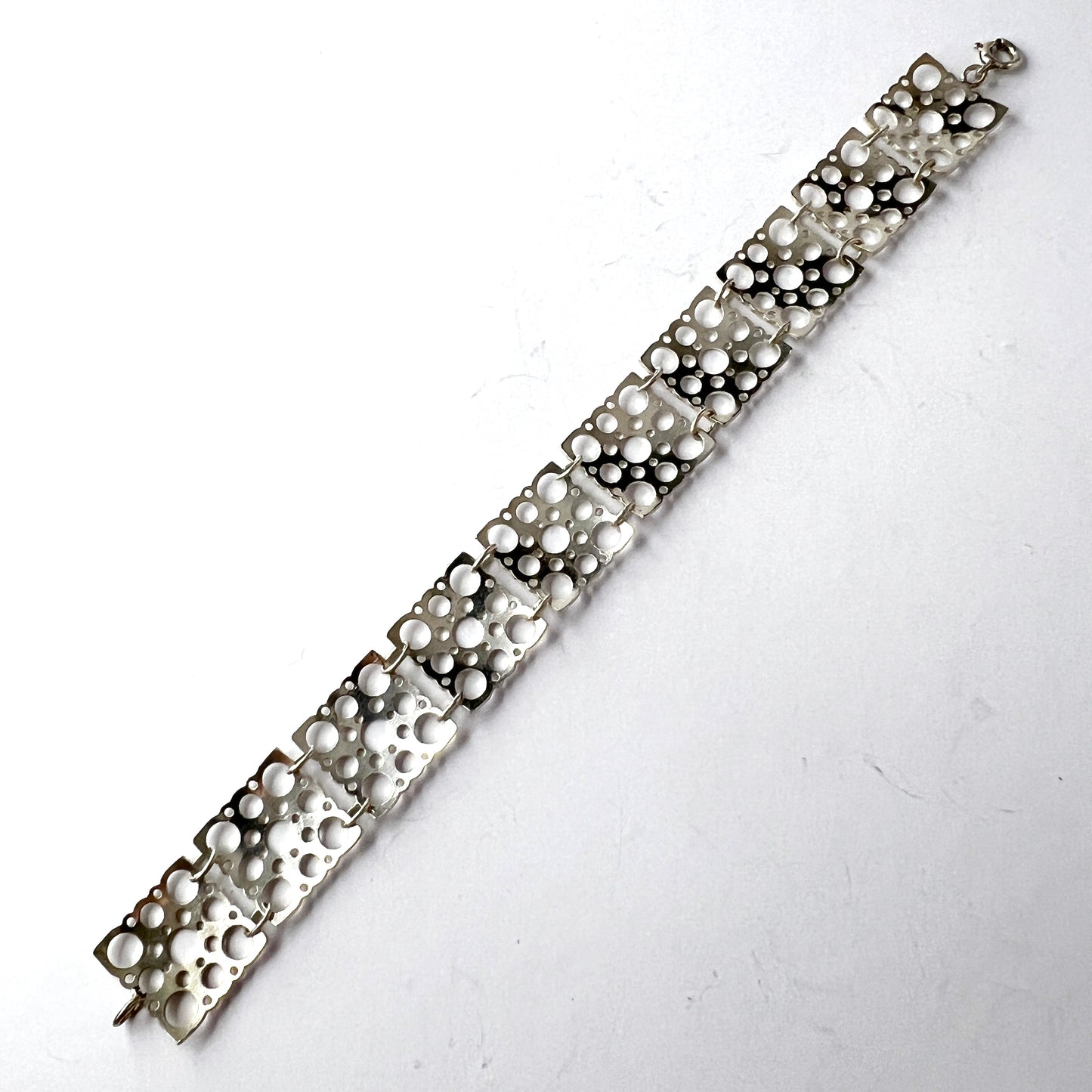 Liisa Vitali for N Westerback Finland 1970 Vintage Sterling Silver Bracelet. Design Pitsi