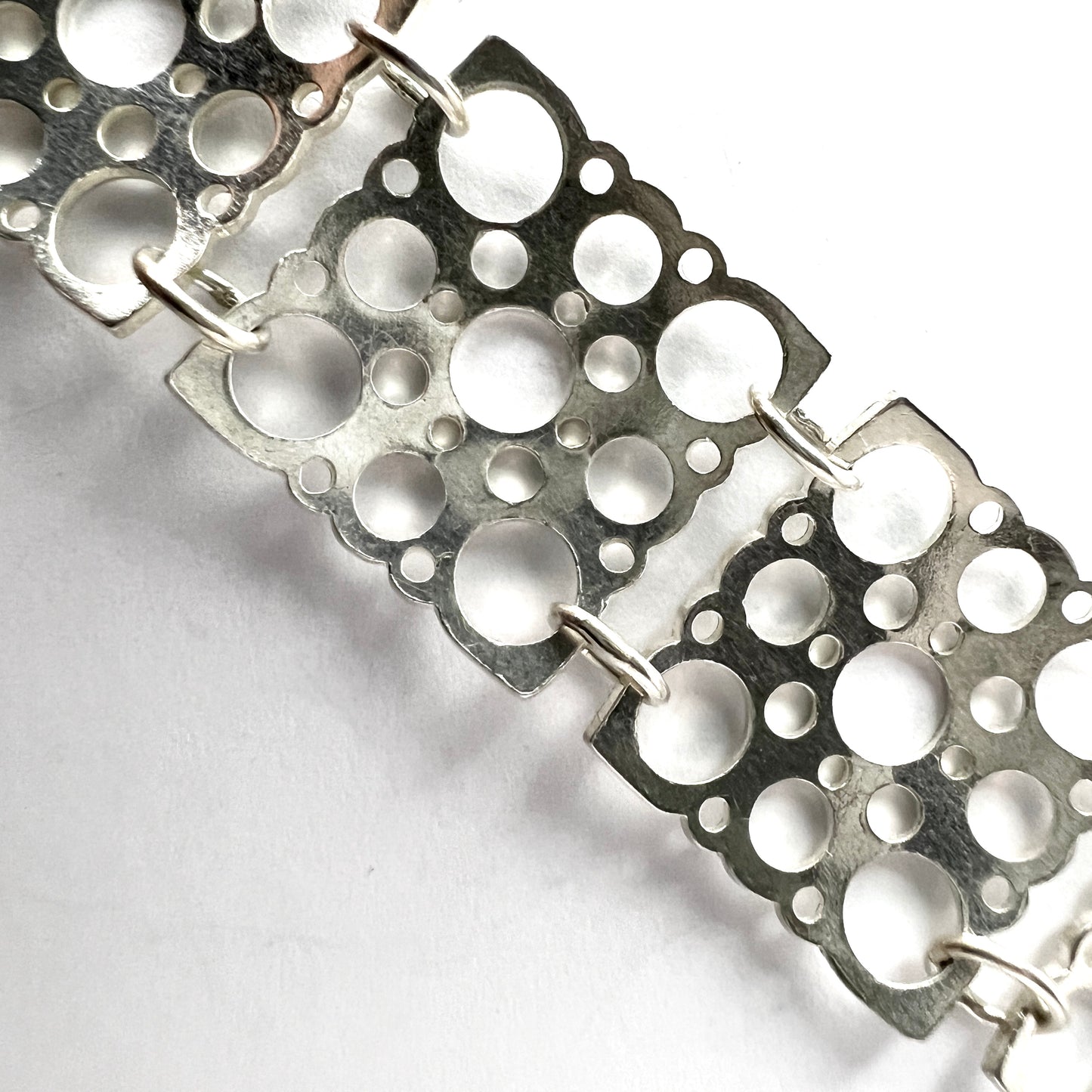 Liisa Vitali for N Westerback Finland 1970 Vintage Sterling Silver Bracelet. Design Pitsi